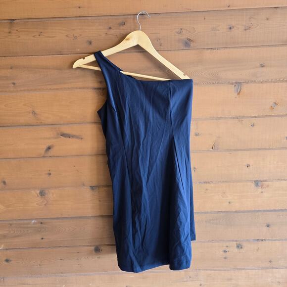 Outdoor Voices One Shoulder Black Fit Flare Workout Dress Medium Athleisure - Picture 2 of 4